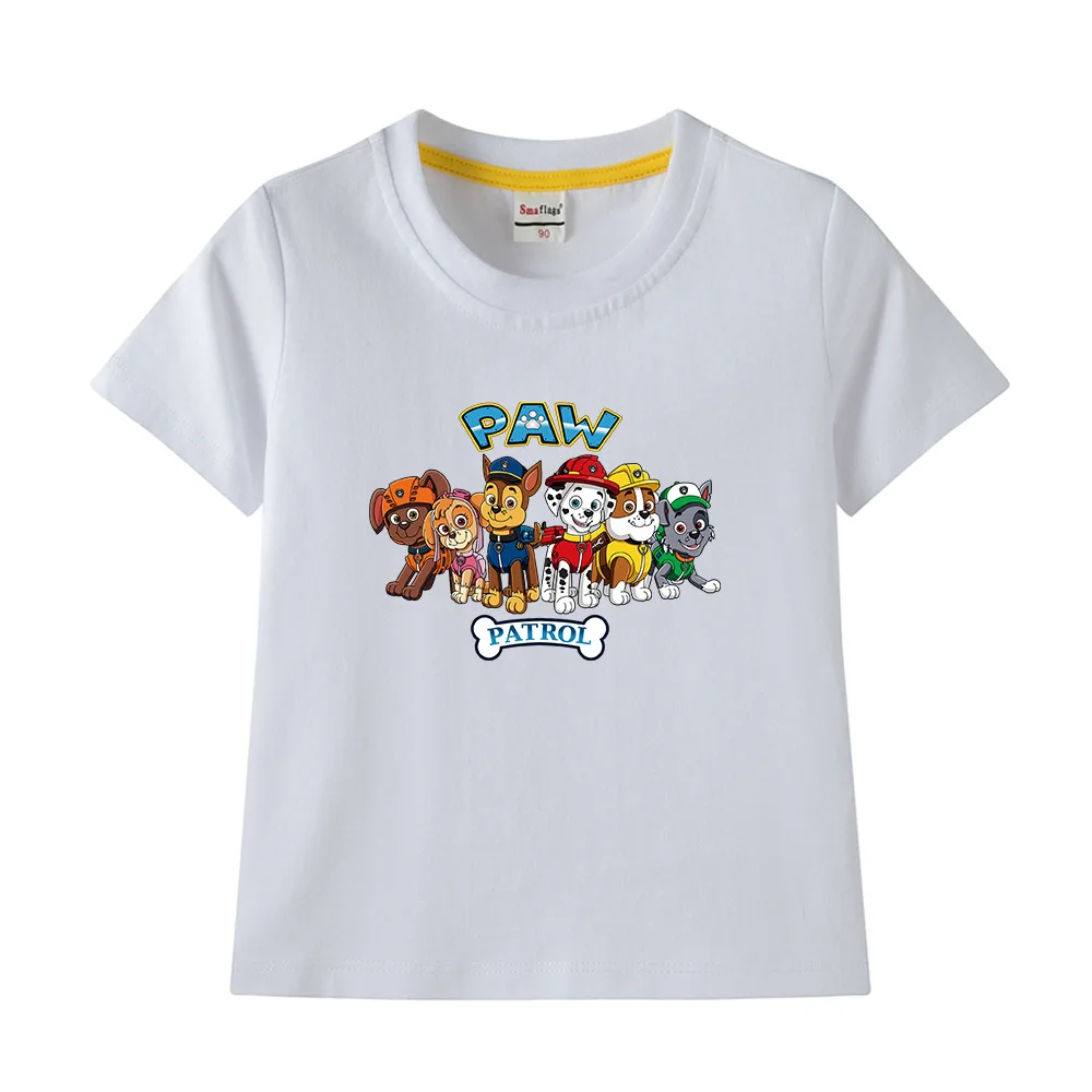 Paw Patrol Cotton T-shirt for Chlidren Girl Clothes Spin Master Shirt Kids Clothing for Boys Tops Anime Printed Fashionable Tees