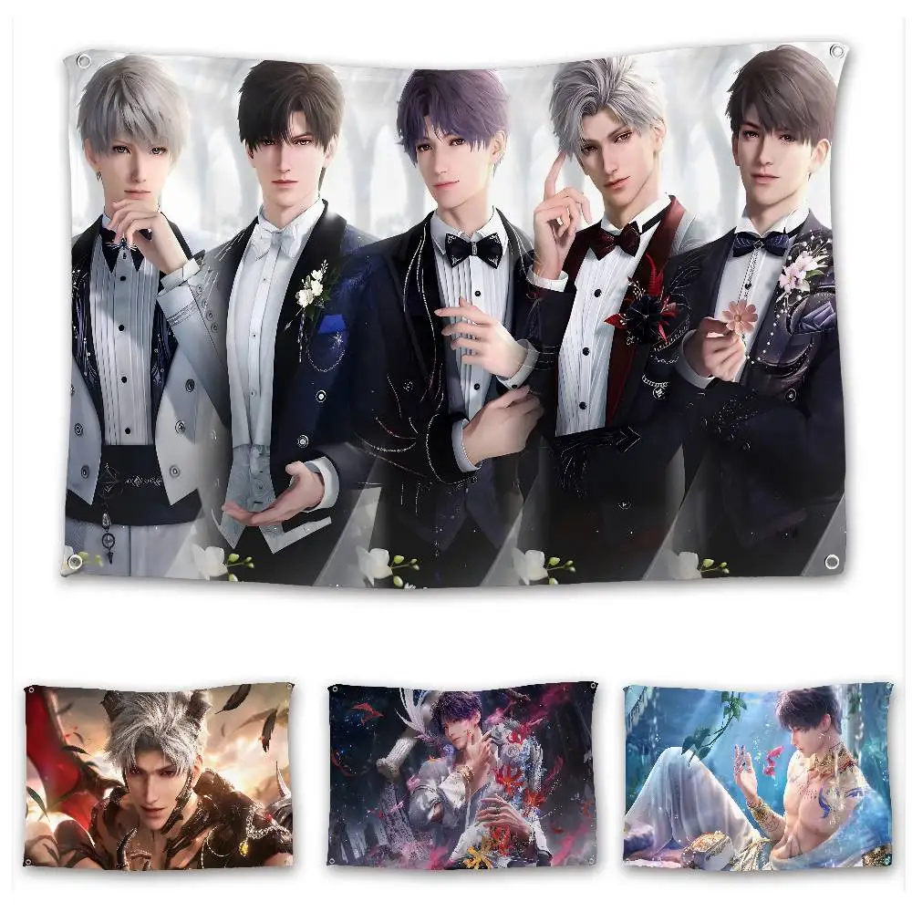 

L-Love And Deepspace Flag Cool Funny Tapestry for College Dorm Room Guys Girls Cave Frat Bedroom