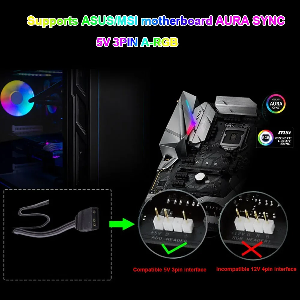 ATX IO ARGB لوحة الإضاءة لتقوم بها بنفسك AURA SYNC 5 فولت ROG MOBO Lightboard ، لوحة أم مخصصة لوحة زخرفية ألعاب الكمبيوتر تعديل