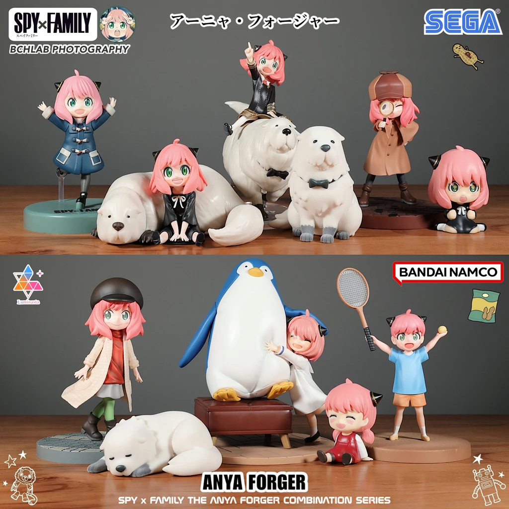 

In Stock SEGA Bandai FuRyu Spy x Family Anya Forger Figure Set Official Anime Collectible Statue Multi-Brand Collaboration Gift