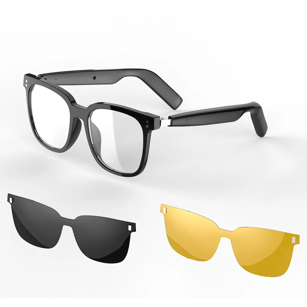 

SG19Pro Smart Glasses BT Call Music Player UV Protection Men Outdoor SunglassesThree Lenses Smart Wearable Headset