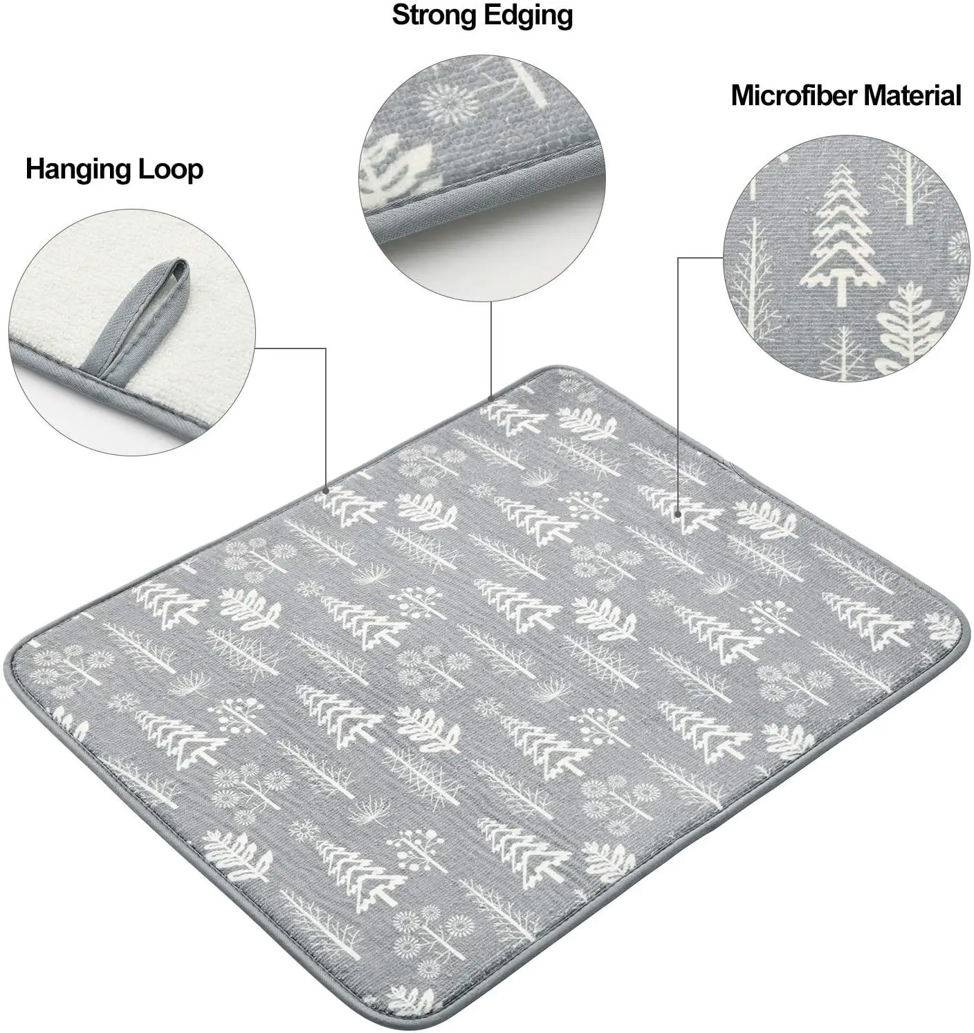 1pc 40x46 Drain Mat Multi-purpose Kitchen Drying Mat Cups Dishes Cutting Board Absorbent Placemat Water Control Sponge Table Mat