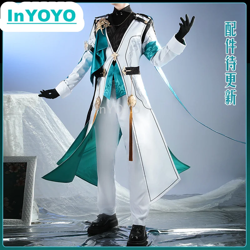 

InYOYO Luocha Cosplay Costume Honkai: Star Rail Game Suit Handsome Uniform Long Coat Top Pants Hallowen Party Outfit Play Role