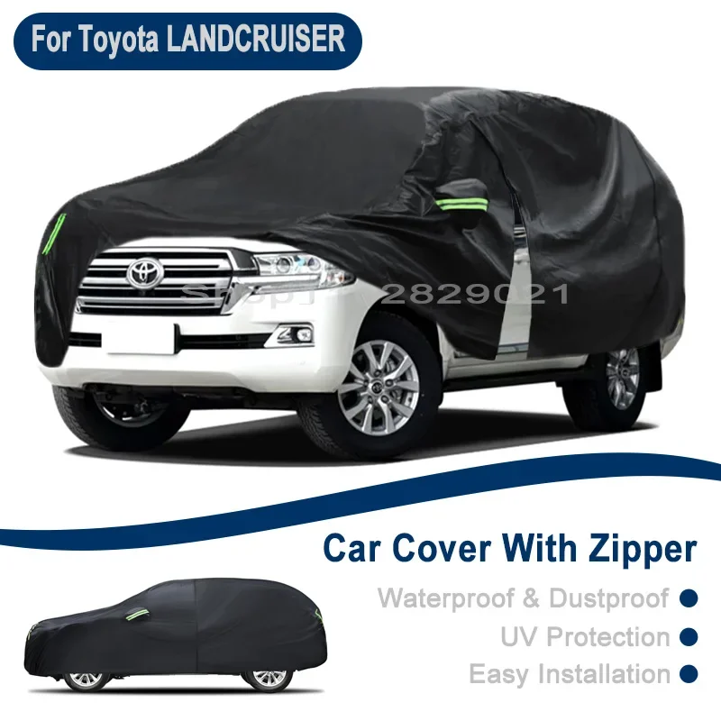 For Toyota LANDCRUISER Full Car Cover - Outdoor Universal Full Body Cover With Side Zipper, Waterproof Dustproof Sunshield