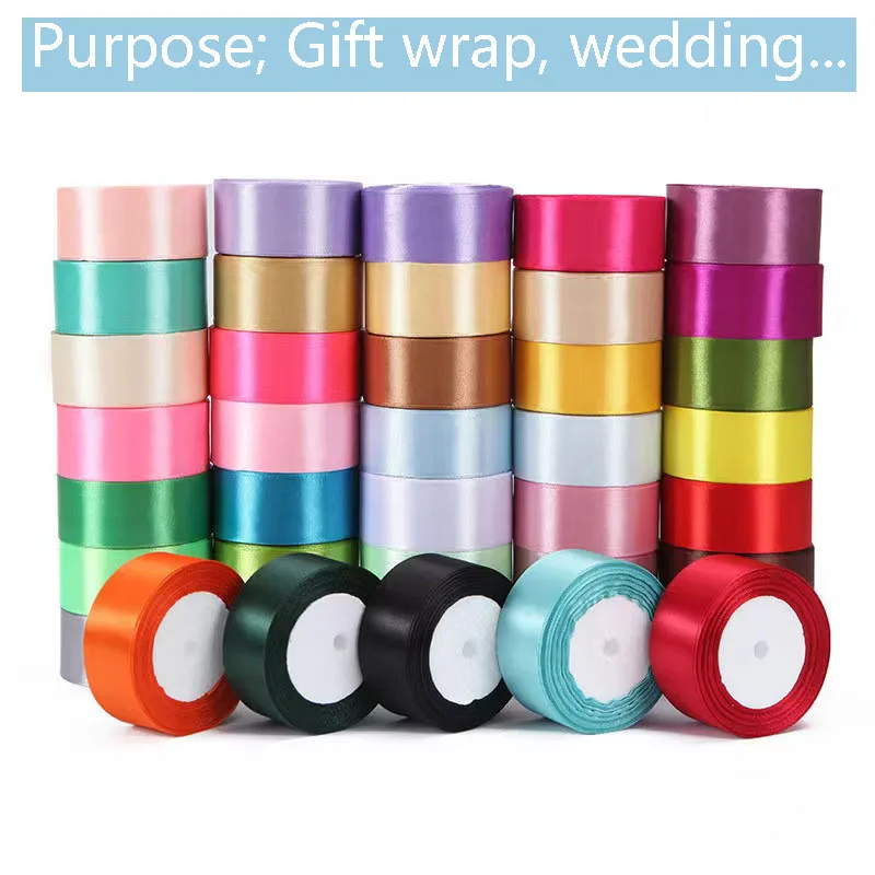 1 Roll Of Colorful Decorative Ribbon Wedding Cake Birthday Gift Holiday Wrap Mother\'s Day Christmas Thanksgiving 4cm Wide