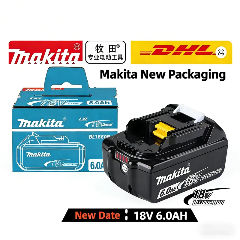 Makita 100% originele 18V 9Ah accu met grote capaciteit, geschikt voor haakse slijper, krachtige gereedschapsaccu + oplader + elektrische boormachine