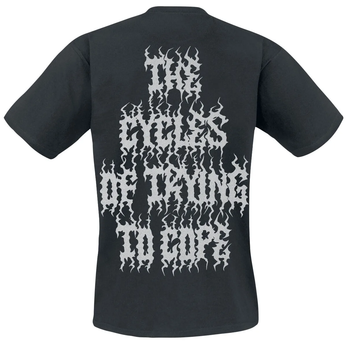 Like Moths To Flames THE CYCLES OF DYING TO CORP Death Metal Knight Vs Skeleton Print Black Cotton T-shirt Men Unisex Tee