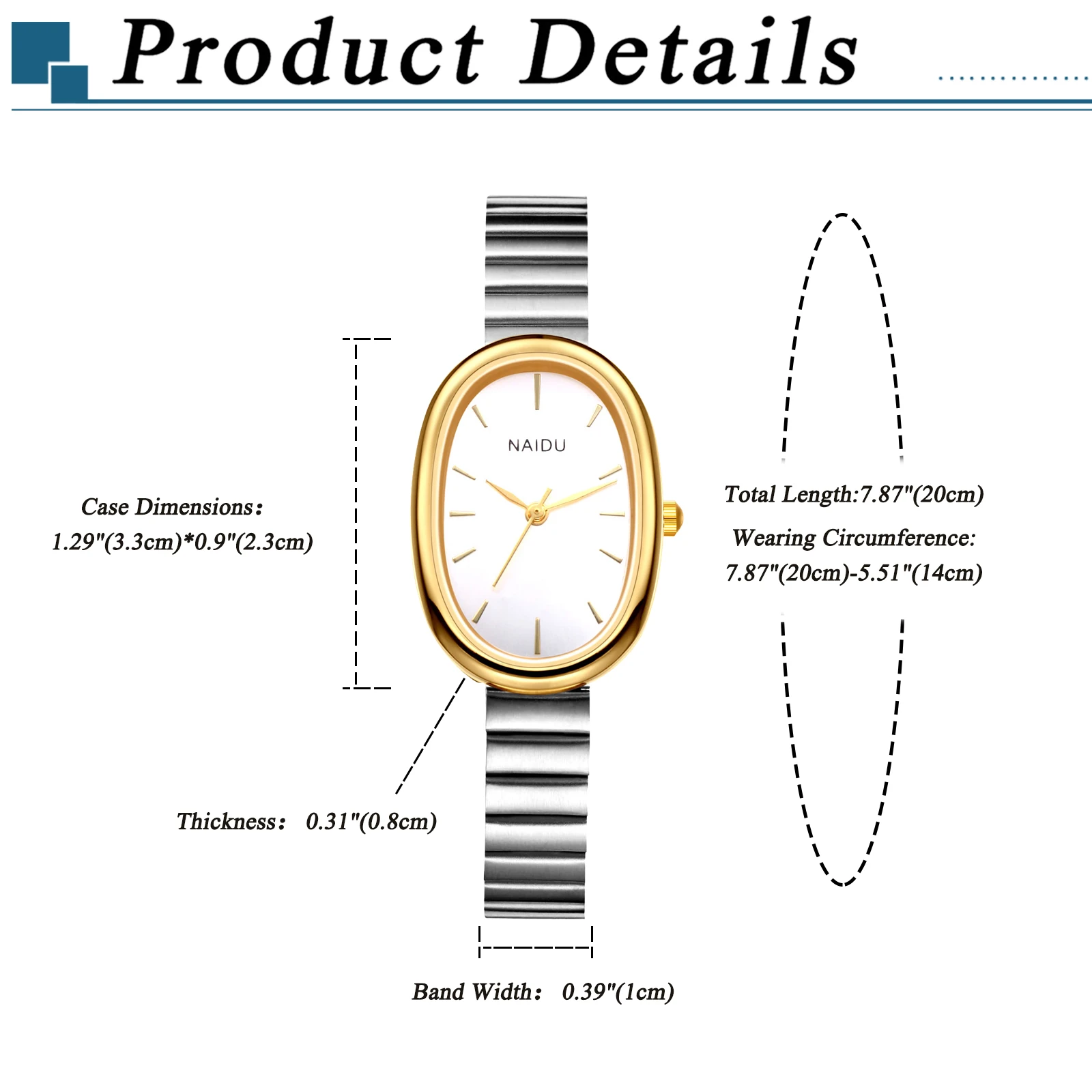 Lancardo นาฬิกาข้อมือควอทซ์ทรงวงรีแบบบางพิเศษสายสแตนเลสปรับขนาดได้สำหรับผู้หญิงนาฬิกากันน้ำแบบลำลองสำหรับธุรกิจ