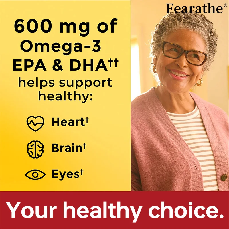 Omega 3 Softgels - Fish Oil & Algae Oil, EPA & DHA, Essential Fatty Acid Supplement for Heart Brain Eye Skin & Immune Wellness - view 4