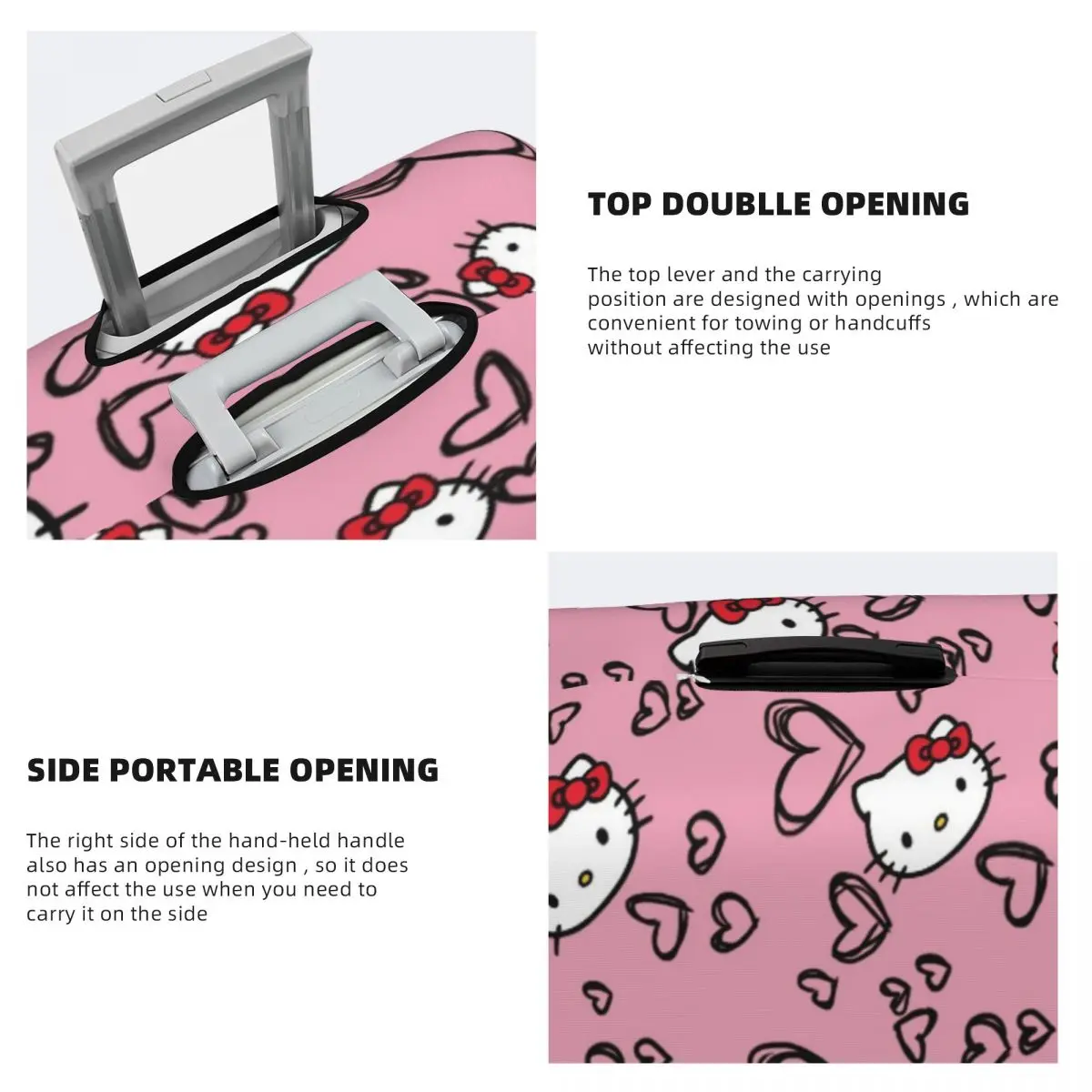 Capa de bagagem personalizada dos desenhos animados da Hello Kitty Capa protetora engraçada para mala terno para 18-32 polegadas