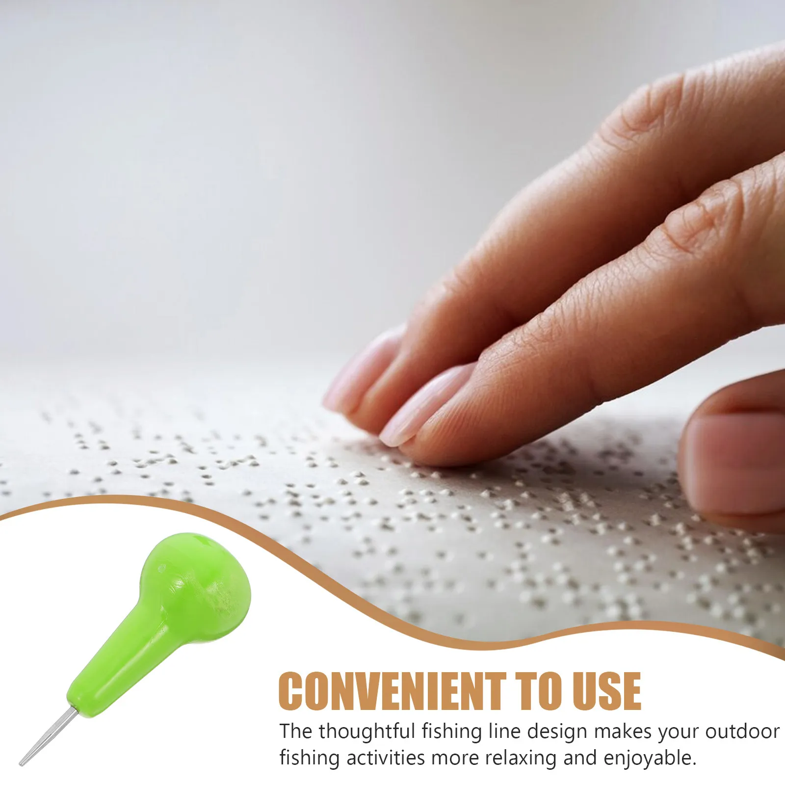 Green Braille Writing Pen Portable Braille Stylus Pen Essential Tool for Blind Learning Gadget for Blind People