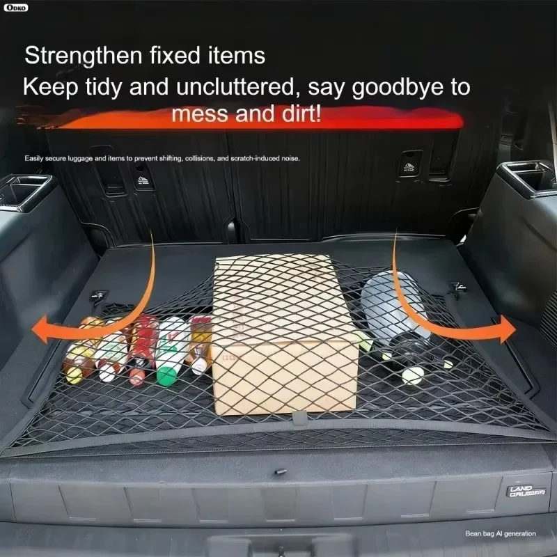 For Fangchengbao Bao 5 Denza B5 2023-2025 Car Trunk Net Storage bag Interior Luggage Cargo Elasticity Organiser Accessories
