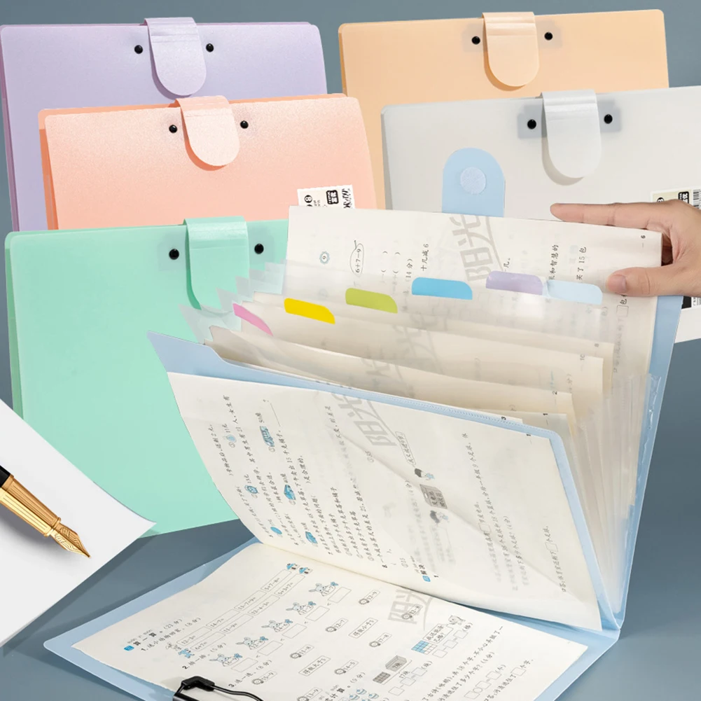Student Test Paper Storage Bag A4 File Folder Versatile Document Organiser Vertical Binding File Bag Office School Supplies