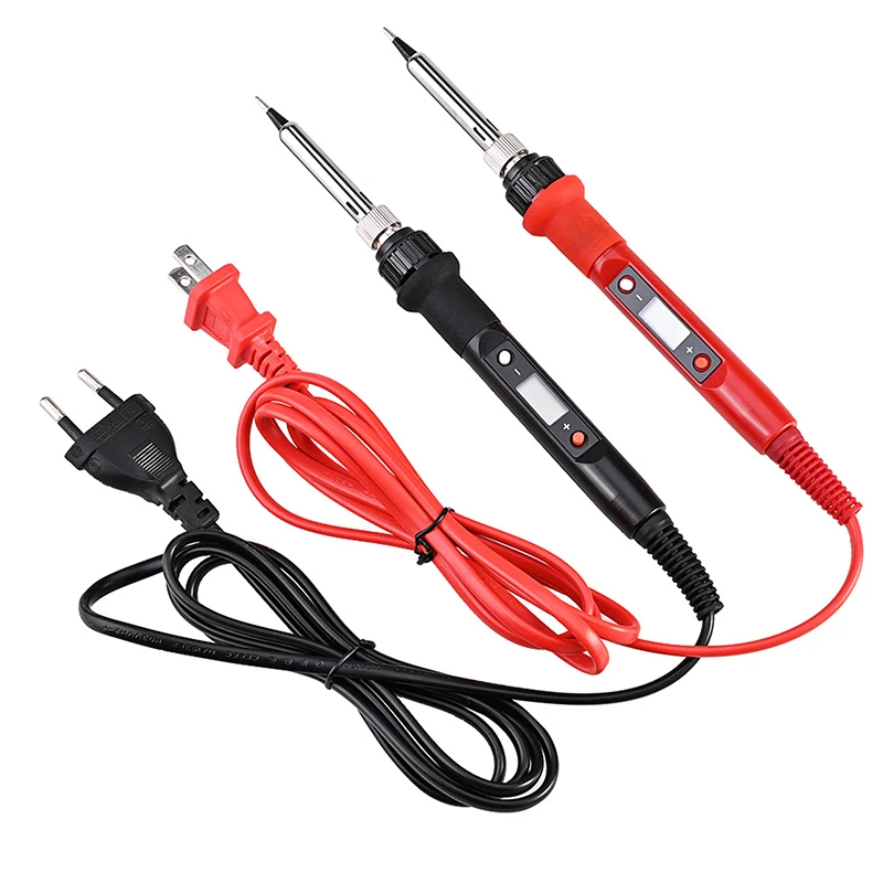 Digital Soldering Iron 80W With ON/OFF Switch Adjustable Temperature LCD Welding Tools Ceramic Heater Soldering Tips