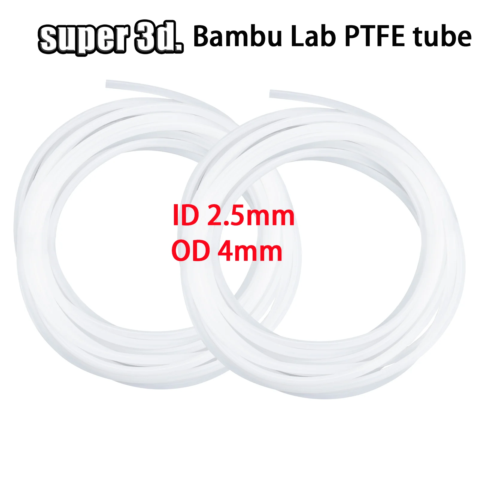 

Для Bambu Lab P1P AMS A1 мини-3D-принтер Трубка из ПТФЭ Тефлоновая труба Экструдер Боудена 1,75 мм ID2,5 мм OD4 мм Запчасти нити Bambulab