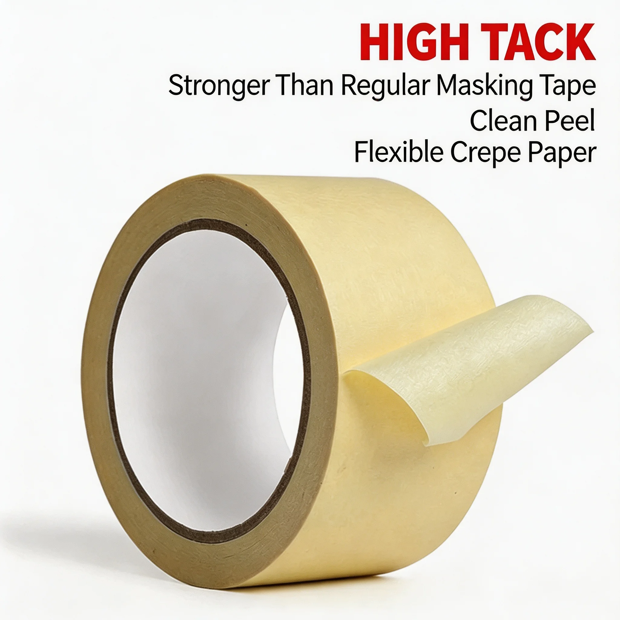 High‑Temperature Masking Tape, Heat‑Resistant Crepe Paper Tape, Clean Peel No Glue Residue, Perfect for Powder Coating