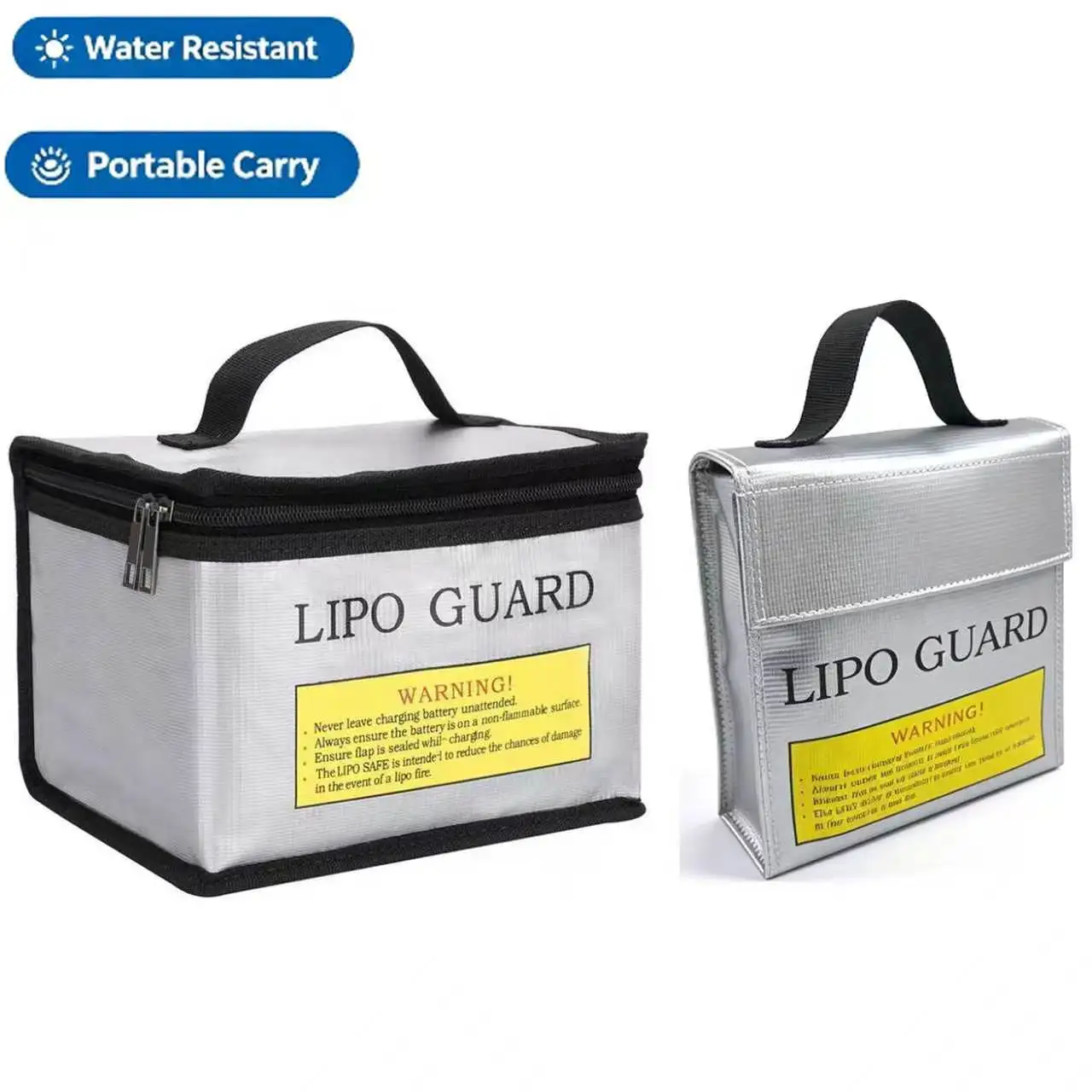 Fireproof Explosionproof Bag Battery Safe Bag 215*145*165mm RC Lipo Battery Guard Safe Portable Storage Handbag 155*155*50MM