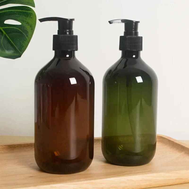 2PC Brown 300/500ml Foaming Soap Dispenser Bathroom Hand Sanitizer Shampoo Body Wash Lotion Refillable Pump Bottle Container