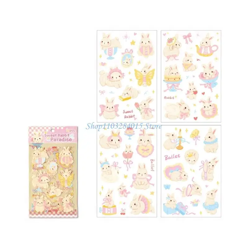 R6FF Cartoon Animal Sticker Waterproof PET Adhesive Sticker For Water Bottle Journal