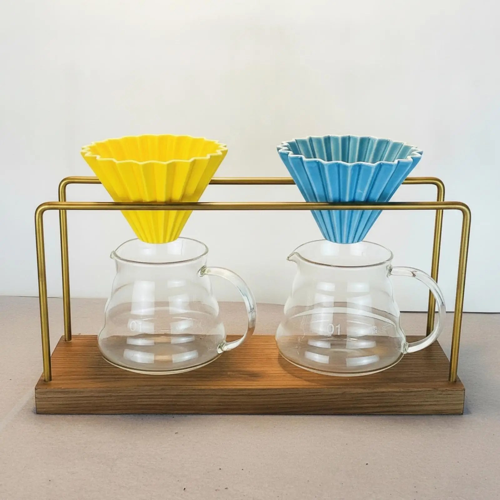 Coffee Pour over Stand Brass-Toned Pour over Coffee Stand Countertop for Cafes