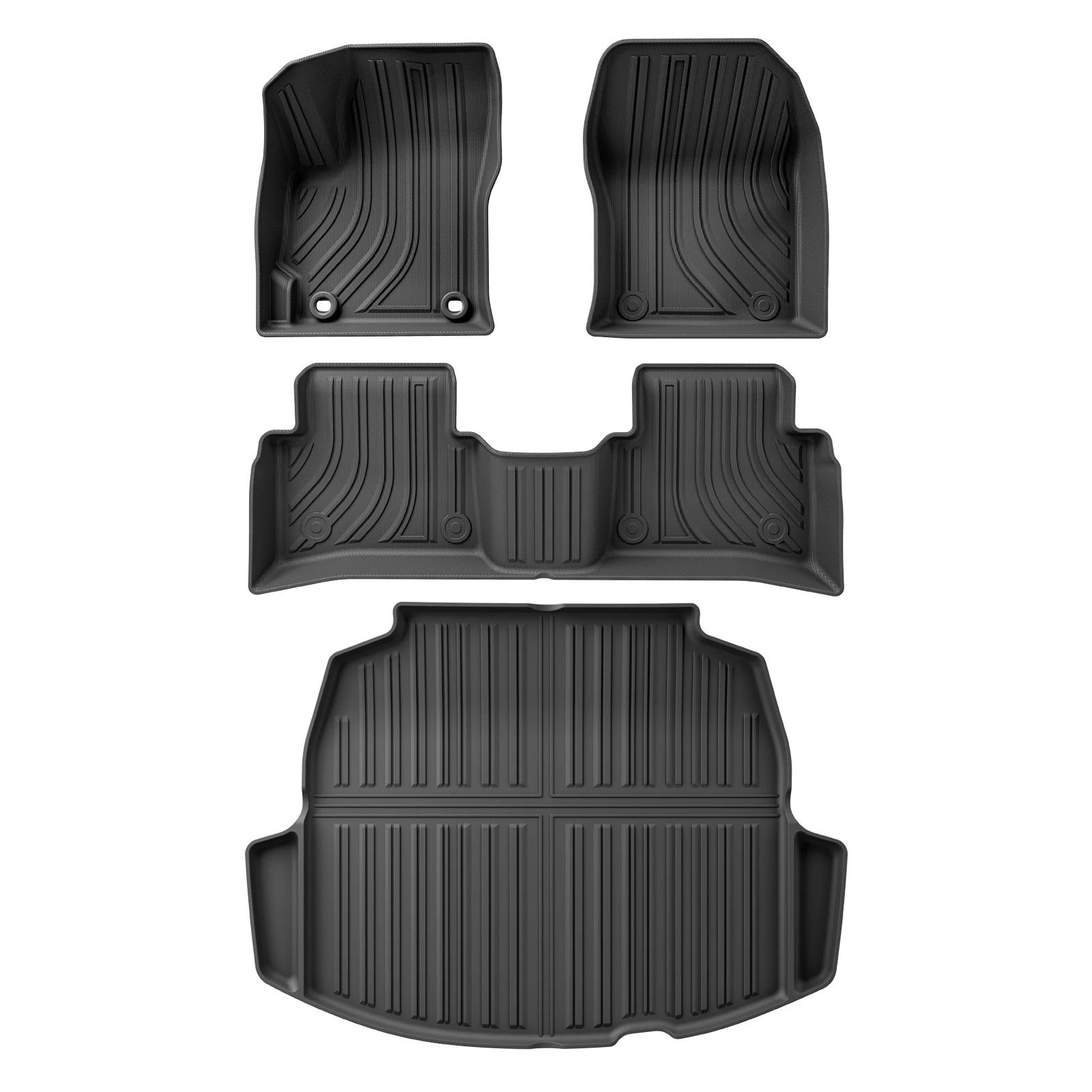 for Toyota Corolla 2019 - 2024 Car Floor Mats Trunk Pad TPE 3D Foot Mat Odorless Tray Set Black