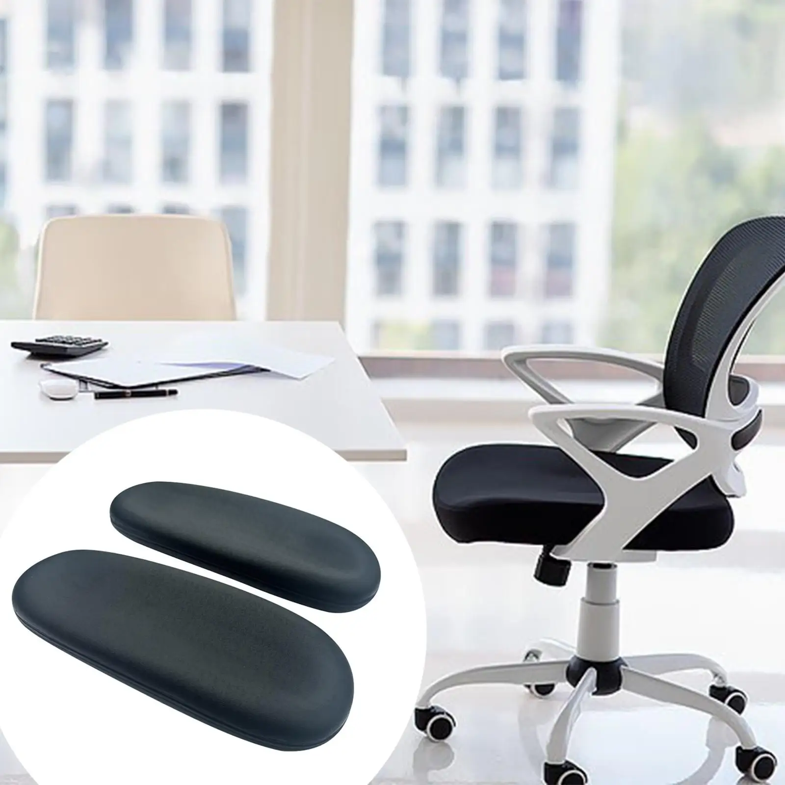 Almofadas para apoio de braço de cadeira de escritório, suporte confortável para pulso, almofada ergonômica para cadeiras de computador, fácil de limp