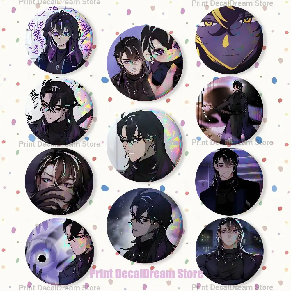 

D-Date with D-Death 5012 Enamel Pins Funny Cartoon Characters Badge Fashion Jewelry Accessories Round Snap-in Brooch on Backpack