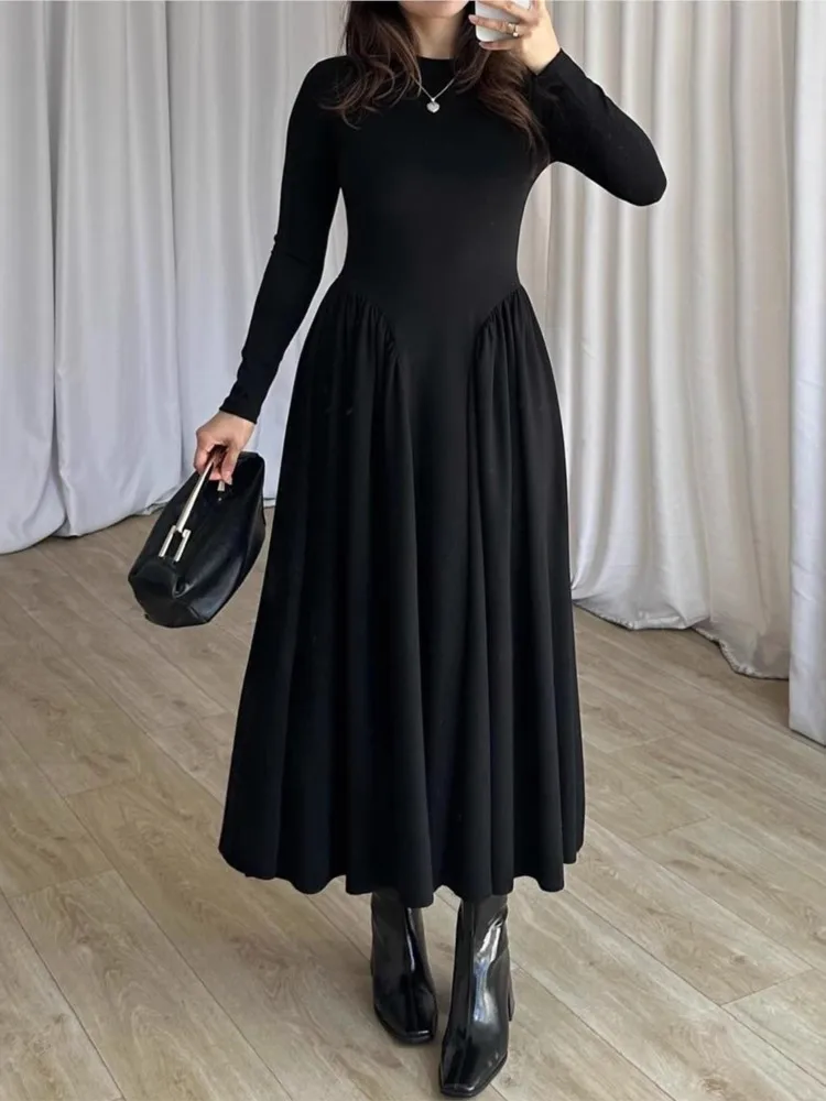 

L-4XL Одежда больших размеров Платья Женские халаты 2026 Весна Осень Уличный стиль Повседневное 3XL 4XL Платье миди большого размера Oversize