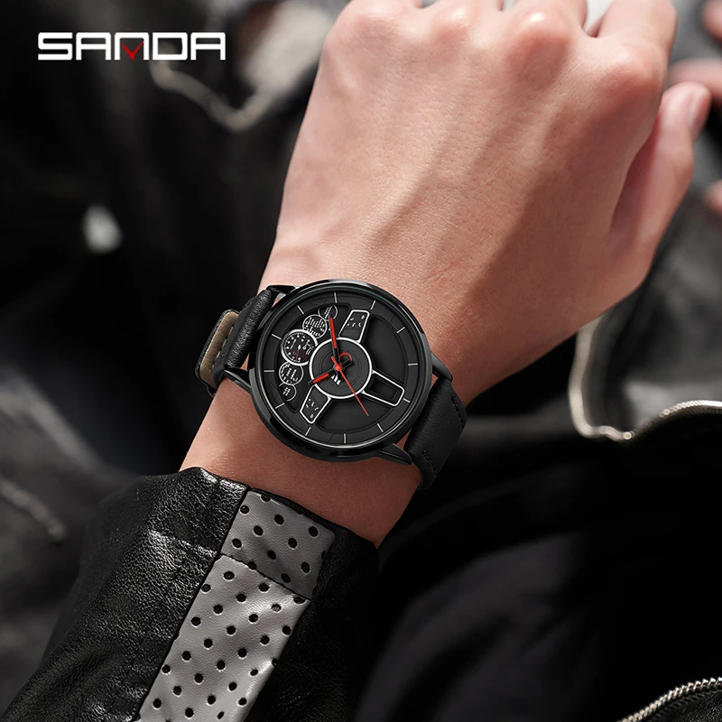 Sanda 1139 Leisure Fashion Trend Quartz Men\'s Watch Steel/Mesh Strap Business Simple Waterproof Watch