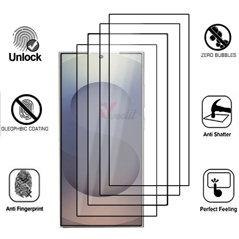 

2-4 шт. закаленное стекло премиум-класса с полным покрытием для Samsung Galaxy S25 Ultra Защитная пленка для экрана Samsung S24 Plus S21 S22 S23 Glass