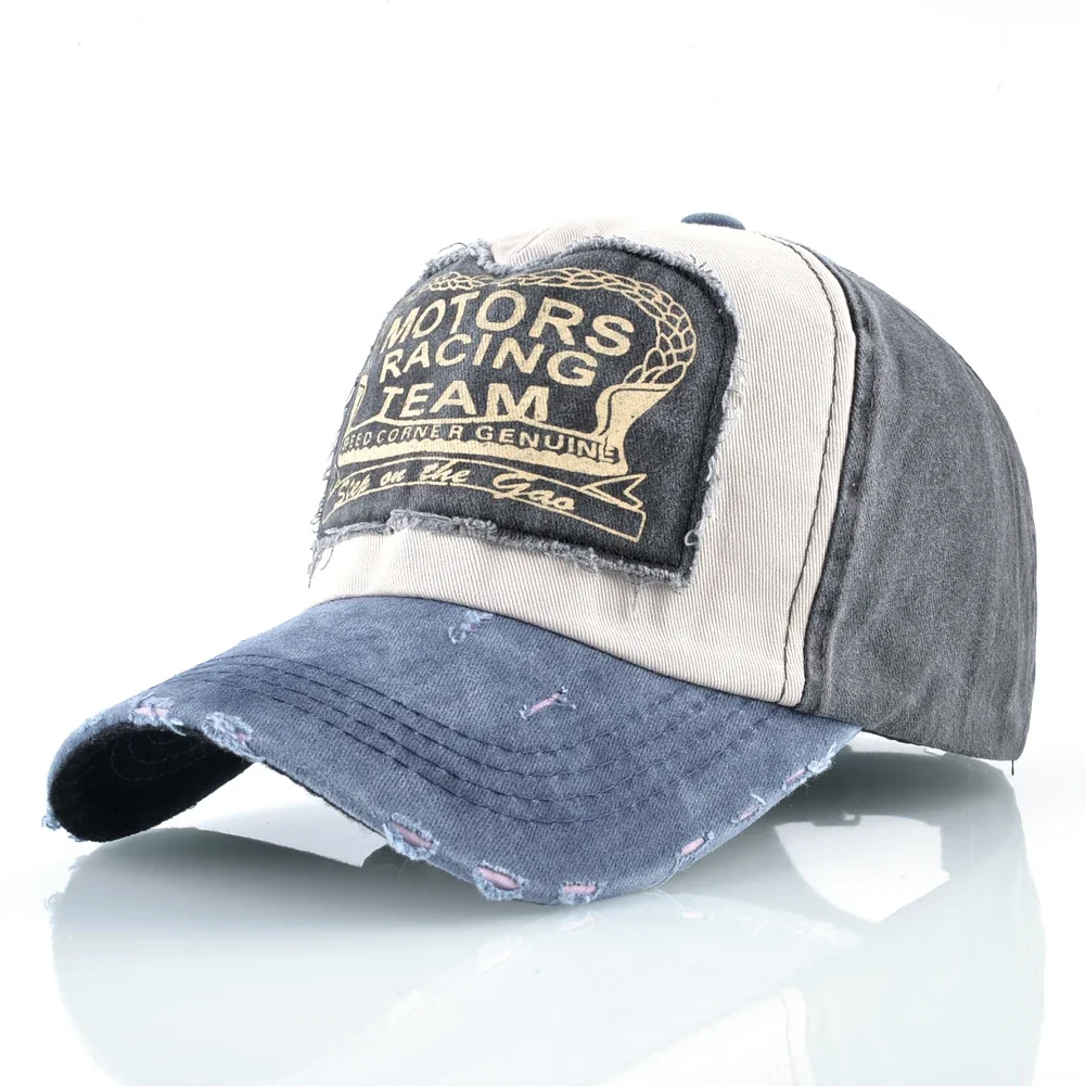 Vintage-Baseballkappe aus gewaschener Baumwolle mit modischem Buchstaben-Aufnäher für Männer und Frauen – Unisex Hip Hop Snapback-Mütze – Detail 3