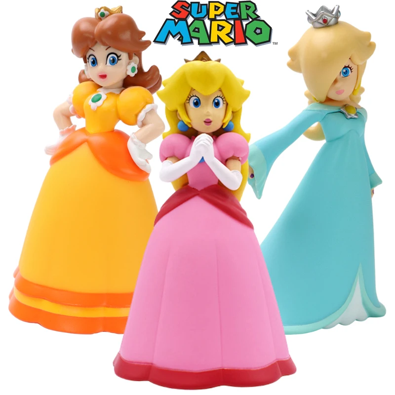 Mario Bros Princess Peach Rosalina Daisy Figures Toy Cute Anime Pauline Creative Collectible PVC Action Model Doll Birthday Gift