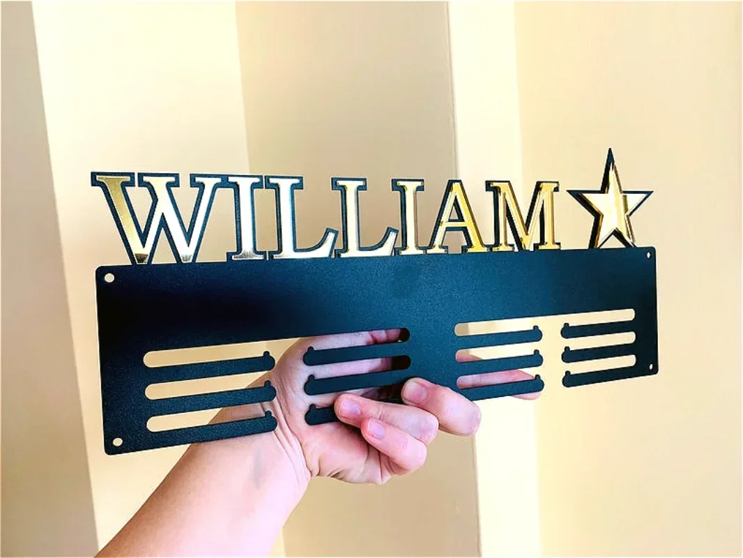 Luxury Medal Hanger Personalized Metal Medal Holders Custom Name Metal Medal Display Rack for Awards Gift for Winner