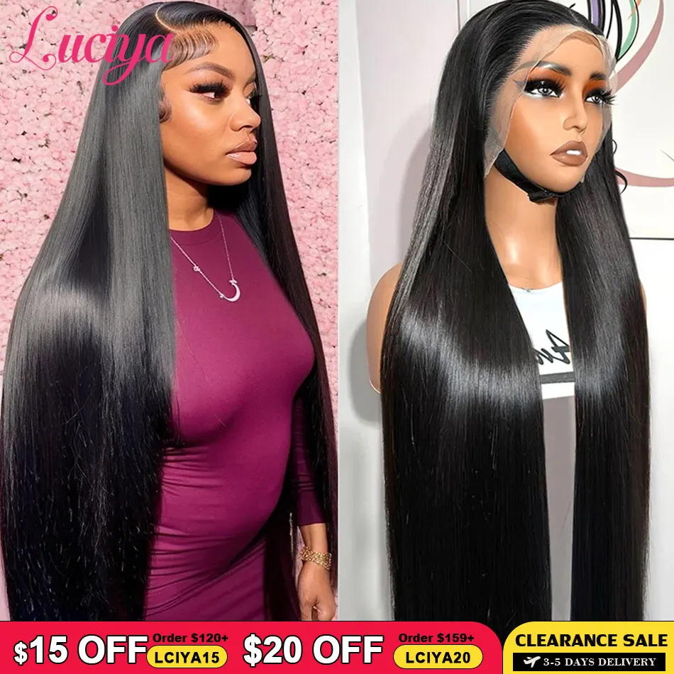 Straight 13x4/13x6 HD Transparent Lace Front Human Hair Wigs Pre Plucked 360 Lace Frontal Wig Human Hair 5x5 HD Lace Closure Wig