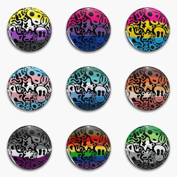 Nonbinary Pride Ghost Bubble Bi Pan Soft Button Pin Customizable Funny Metal Brooch Jewelry Decor Fashion Cartoon Hat Clothes