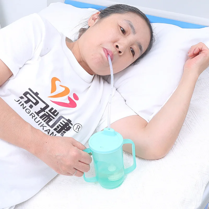 Anti-choking Water Cup for Elderly and Pregnant Women in Bed Special Leak-proof Straw Cup for Paralyzed Patients Nursing Cup