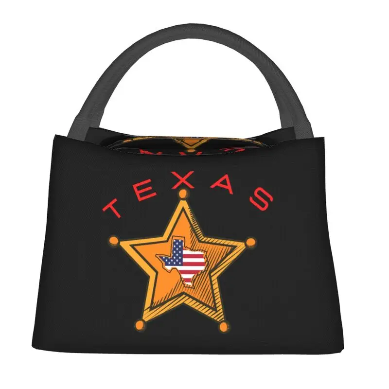 Texas Map Star Lunch Boxes Women Western Texas Star Thermal Cooler Food Insulated Lunch Bag Hospital Office Pinic Container