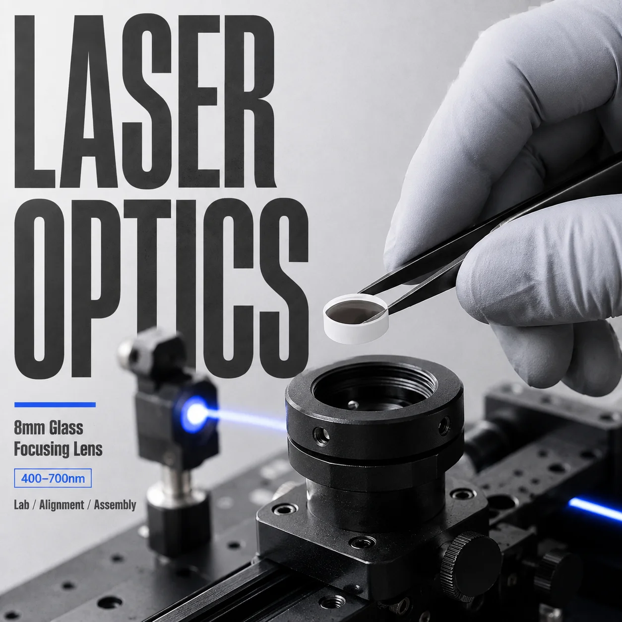ZhonNa 8mm Dia 2.5mm Thick 5° Optical Focusing Lens Glass Material 400-700nm Laser Accessory Tool Instrument Optical Lens Parts.