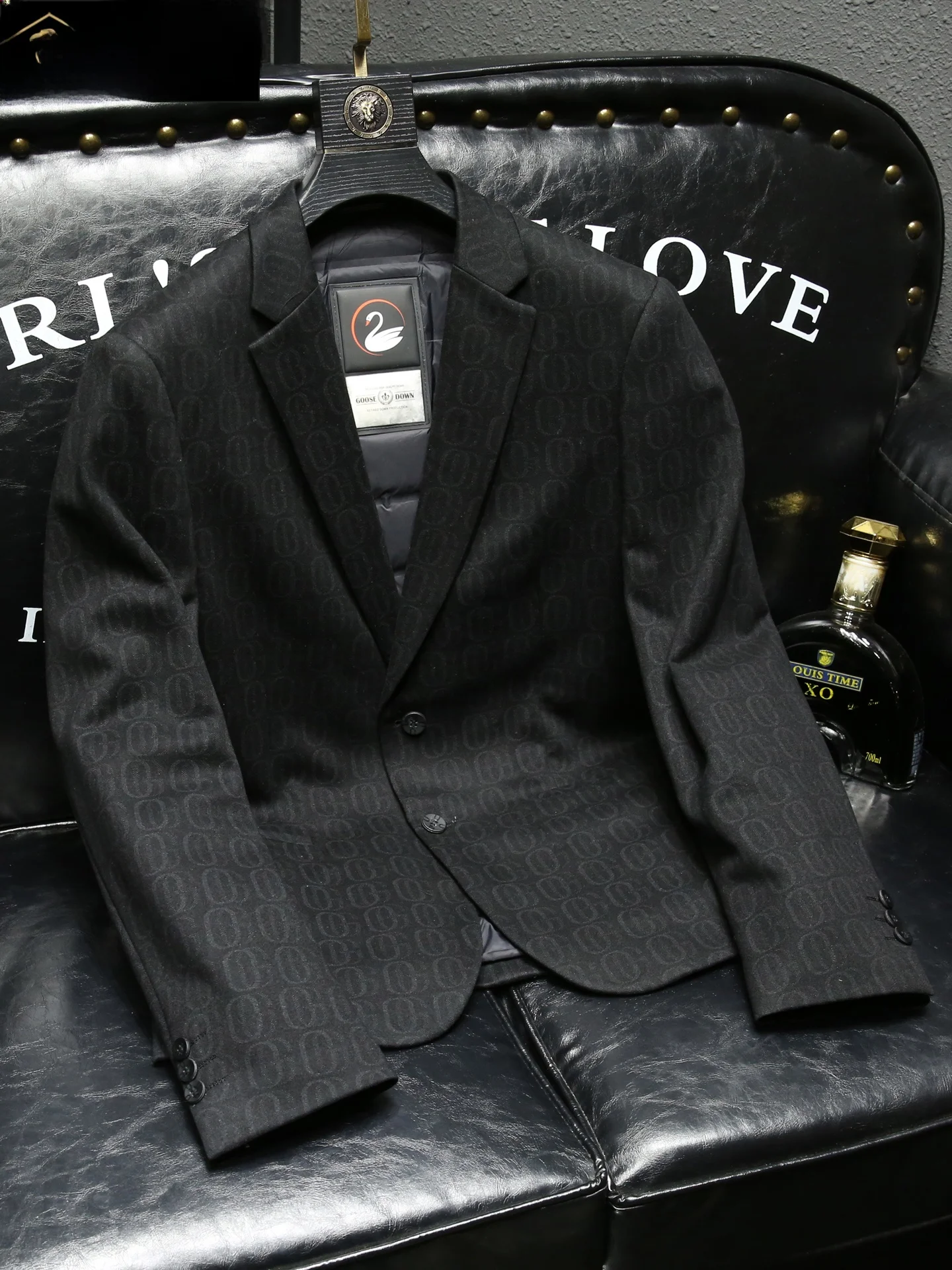 

High-End Business Style Men's Woolen Suit Jacket down Filled Slim Fit Trendy Autumn Winter New Arrival Polyester Fiber