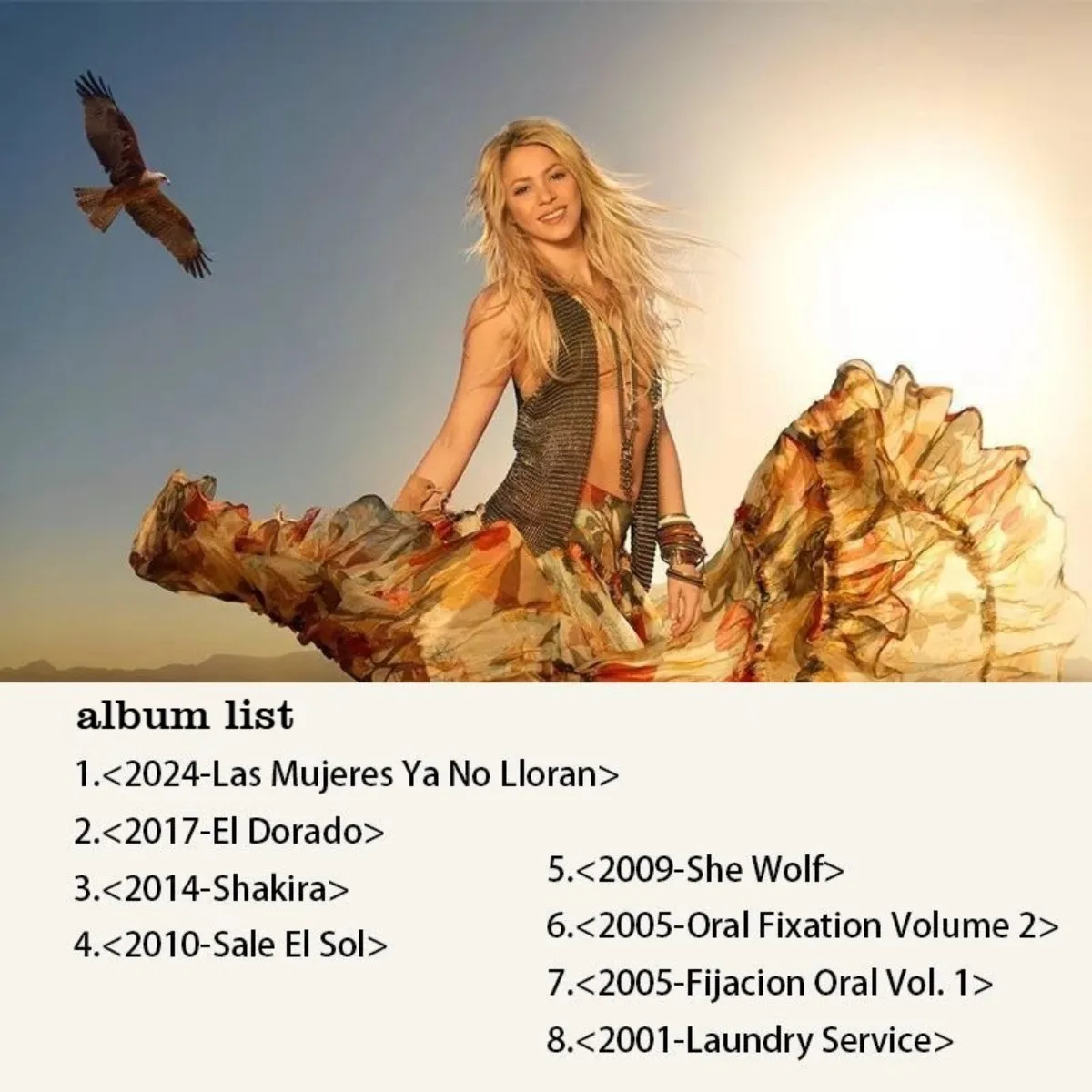 Shakira 8CD Music Album Collection, CD Only No Cover, Lossless Sound Quality, Colored Disc, Latin Pop Rock Music CD - view 2