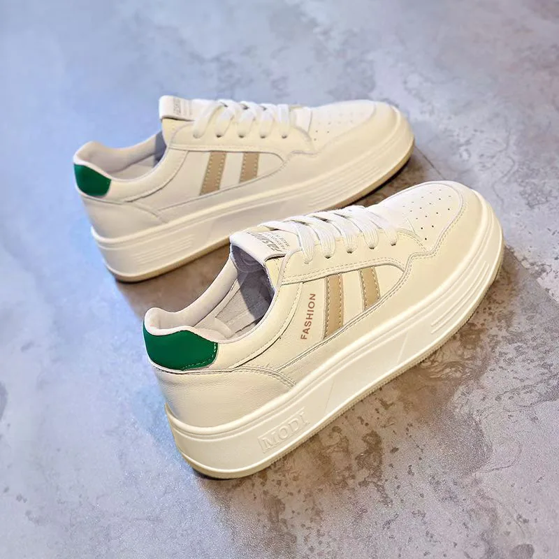 Ladies Sports Heightening Sneakers Free Shipping Lightweight Breathable White Platform Walking Shoes for Women Daily Outdoor view 6