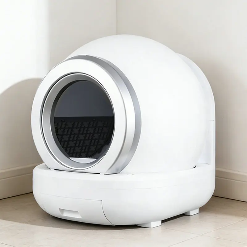 New 24-hour automatic cleaning cat litter box, APP intelligent control 360 ° rotatable cat litter box, round plastic cat toilet