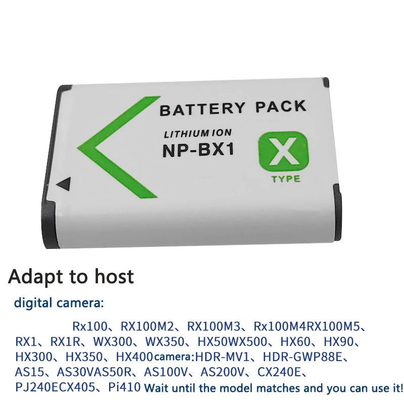 PURFIELD NP-BX1 Battery USB Power Adapter Replacement Camera Battery for Sony ZV-1 RX100 M7 M6 M5 RX1R HX50 HX90 HX300 HX400
