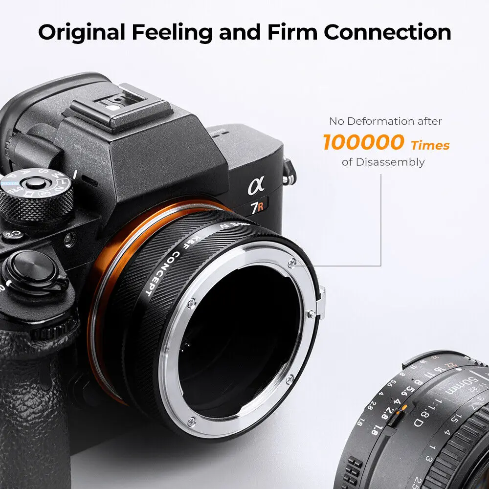 K&F CONCEPT NIK-NEX Adapter IV 4 PRO Lens Adapter for Nikon F to Sony E Mount NEX a1 ZV-E10 FX30 A7R2 A7S3 A7M4 A92  a5000