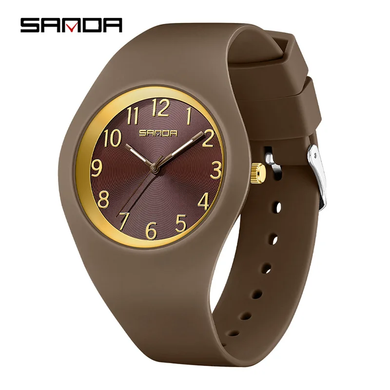 SANDA casual sports women's watch fashionable, simple and versatile imported PC21 silent movement 3ATM waterproof student watch