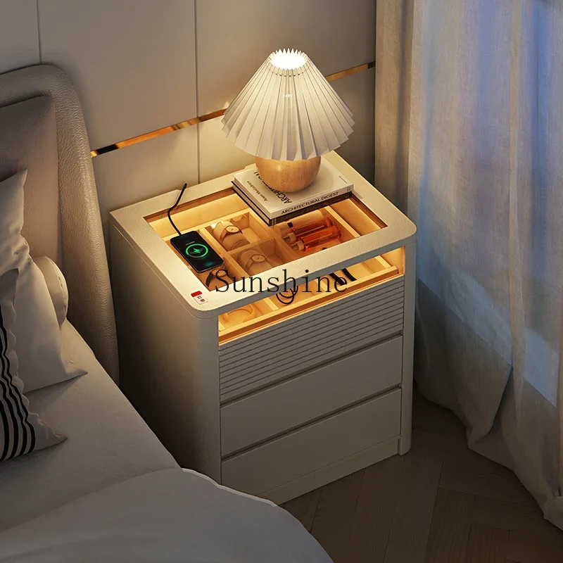 Cream wind three drawers large size integrated small apartment household bedroom bedside cabinet