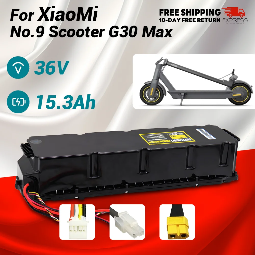 

G30 MAX Оригинальный выделенный литий-ионный аккумулятор 36 В 15300 мАч 10S6P для Xiaomi Ninebot G30 MAX No. 9. Аккумулятор для электрического скутера.