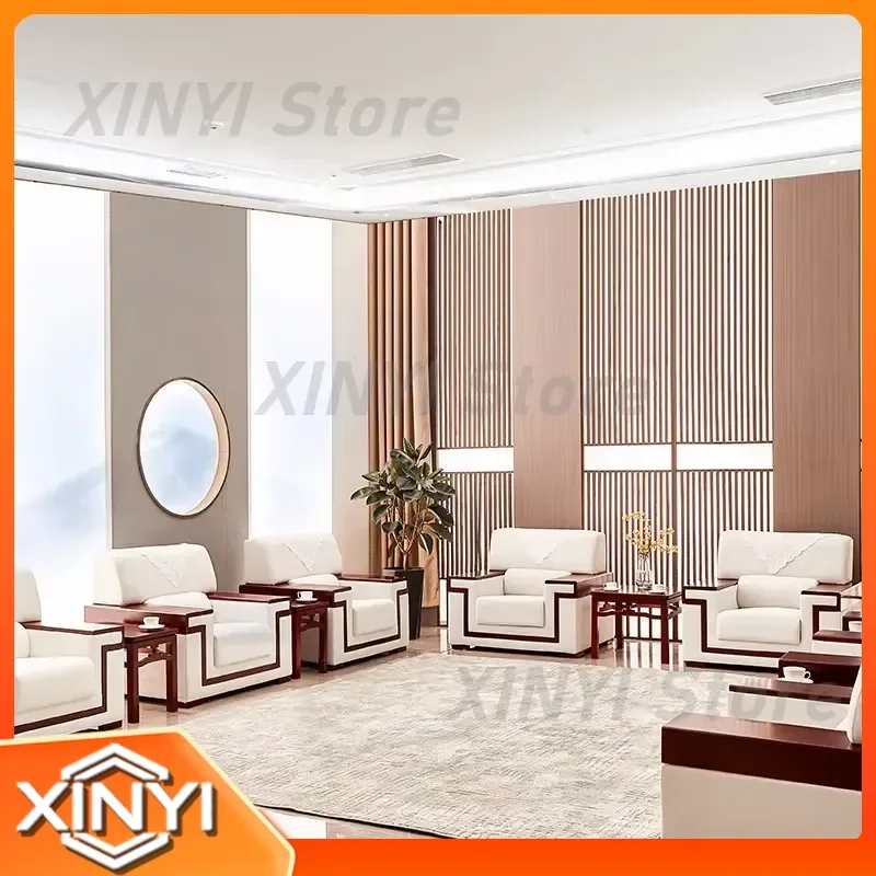 Conference Sofa Set for Office Meeting Room Reception Area Business Fabric Sofa with Coffee Table Chinese Style Modern Lounge