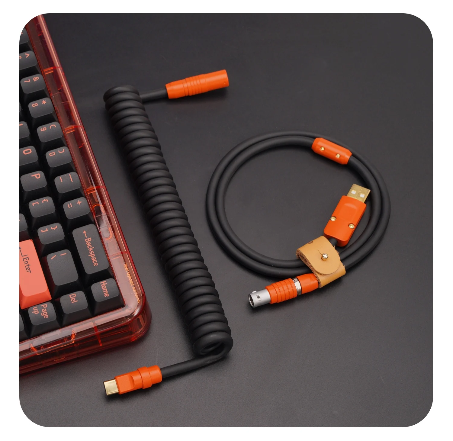 

New GC manual custom mechanical keyboard personality data line rubber spring screw orange hardware pigeon