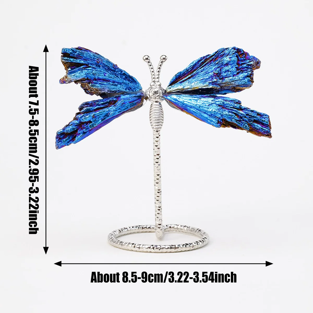 1PC Natural Black Tourmaline Electroplated Butterfly Holder Shaped Family Stone Crafts Home Decoration Gifts